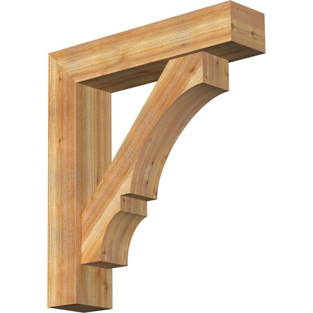Ekena Millwork Balboa Block Rough Sawn Bracket w/ Offset Brace, Western Red Cedar, 8"W x 36"D x 40"H BKT0806X36X40BOA05RWR
